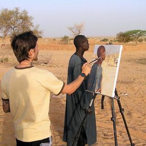 Artist working